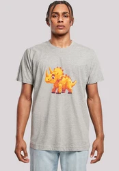 F4NT4STIC T-Shirt Ser Triceratops Dinosaurier Hellgrau/Grau