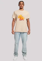 F4NT4STIC T-Shirt Ser Triceratops Dinosaurier Beige/Khaki/Creme/Orange