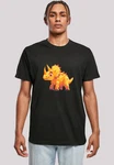 F4NT4STIC T-Shirt Ser Triceratops Dinosaurier Schwarz/Rot/Orange