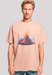 F4NT4STIC T-Shirt Vulkanausbruch Rot/Rosa/Beige/Orange/Fliederfarben