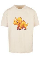 F4NT4STIC T-Shirt Ser Triceratops Dinosaurier Khaki/Creme/Weiß/Orange/Beige/Braun