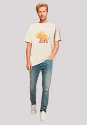 F4NT4STIC T-Shirt Ser Triceratops Dinosaurier Khaki/Creme/Weiß/Orange/Beige/Braun