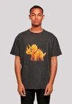 F4NT4STIC T-Shirt Ser Triceratops Dinosaurier Rot/Braun/Schwarz/Dunkelgrau/Creme