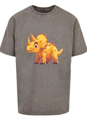 F4NT4STIC T-Shirt Ser Triceratops Dinosaurier Hellgrau/Rot/Braun/Grau/Orange