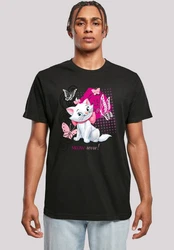 F4NT4STIC T-Shirt Aristocats Marie Meow Schmetterling Rosa/Schwarz/Weiß