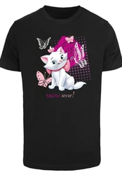 F4NT4STIC T-Shirt Aristocats Marie Meow Schmetterling Rosa/Schwarz/Weiß