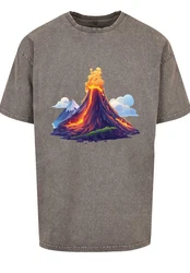 F4NT4STIC T-Shirt Vulkanausbruch Rot/Braun