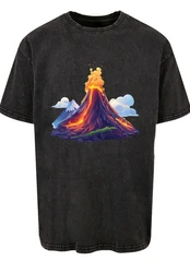 F4NT4STIC T-Shirt Vulkanausbruch Rot/Braun