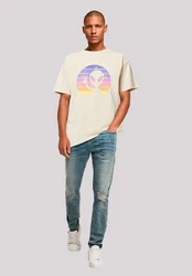F4NT4STIC T-Shirt Alien Peace Sunset Gelb/Weiß/Creme/Beige/Khaki/Mischfarben