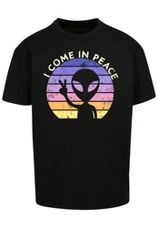 F4NT4STIC T-Shirt Alien Peace Sunset Schwarz/Weiß/Mischfarben