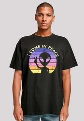F4NT4STIC T-Shirt Alien Peace Sunset Schwarz/Weiß/Mischfarben