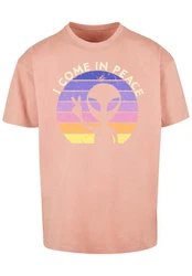 F4NT4STIC T-Shirt Alien Peace Sunset Rosa/Orange
