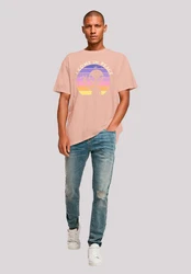 F4NT4STIC T-Shirt Alien Peace Sunset Rosa/Orange