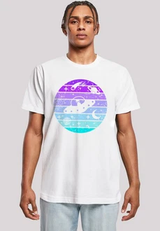 F4NT4STIC T-Shirt Retro Alien Weltraum Sonnenuntergang Weiß/Lila/Mischfarben/Fliederfarben/Hellblau F4NT4STIC T-Shirt Retro Alien Weltraum Sonnenuntergang Weiß/Lila/Mischfarben/Fliederfarben/Hellblau