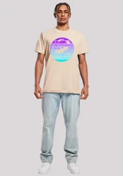F4NT4STIC T-Shirt Retro Alien Weltraum Sonnenuntergang Khaki/Beige/Gelb/Braun
