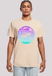 F4NT4STIC T-Shirt Retro Alien Weltraum Sonnenuntergang Khaki/Beige/Gelb/Braun