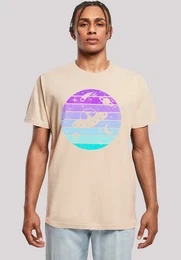 T-Shirt Retro Alien Weltraum Sonnenuntergang Premium Qualitt