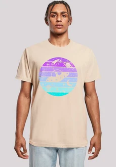 F4NT4STIC T-Shirt Retro Alien Weltraum Sonnenuntergang Khaki/Beige/Gelb/Braun F4NT4STIC T-Shirt Retro Alien Weltraum Sonnenuntergang Khaki/Beige/Gelb/Braun