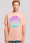 F4NT4STIC T-Shirt Retro Alien Weltraum Sonnenuntergang Rosa/Beige/Gelb/Orange