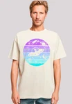 F4NT4STIC T-Shirt Retro Alien Weltraum Sonnenuntergang Gelb/Khaki/Mischfarben/Weiß/Beige/Creme
