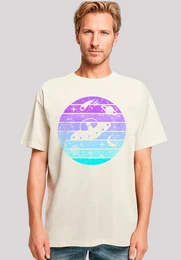 T-Shirt Retro Alien Weltraum Sonnenuntergang Premium Qualitt