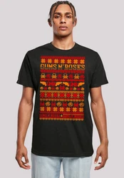 F4NT4STIC T-Shirt Guns And Roses Schwarz/Beige/Braun