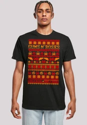 F4NT4STIC T-Shirt Guns And Roses Schwarz/Beige/Braun