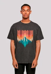 F4NT4STIC T-Shirt Berg Sonnenuntergang Rot/Braun/Türkis/Mischfarben