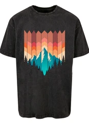 F4NT4STIC T-Shirt Berg Sonnenuntergang Rot/Braun/Türkis/Mischfarben