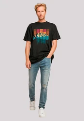 F4NT4STIC T-Shirt Berg Sonnenuntergang Retro Braun/Türkis/Mischfarben/Schwarz/Rot/Beige