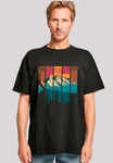 F4NT4STIC T-Shirt Berg Sonnenuntergang Retro Braun/Türkis/Mischfarben/Schwarz/Rot/Beige