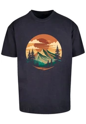 F4NT4STIC T-Shirt Sonnenuntergang Berglandschaft Braun/Türkis/Dunkelblau/Orange/Rot/Beige/Fliederfarben
