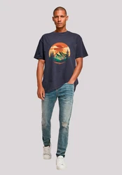 F4NT4STIC T-Shirt Sonnenuntergang Berglandschaft Braun/Türkis/Dunkelblau/Orange/Rot/Beige/Fliederfarben