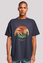 F4NT4STIC T-Shirt Sonnenuntergang Berglandschaft Braun/Türkis/Dunkelblau/Orange/Rot/Beige/Fliederfarben