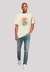 F4NT4STIC T-Shirt Sonnenuntergang Berglandschaft Gelb/Khaki/Orange/Beige/Braun