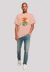 F4NT4STIC T-Shirt Sonnenuntergang Berglandschaft Rosa/Orange/Beige