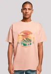 F4NT4STIC T-Shirt Sonnenuntergang Berglandschaft Rosa/Orange/Beige