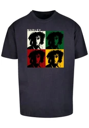 F4NT4STIC T-Shirt Bob Marley Colour Blocks Grau/Rosa/Creme/Dunkelgrau/Dunkelblau