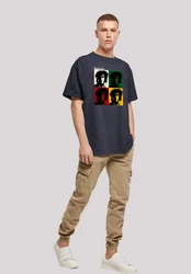 F4NT4STIC T-Shirt Bob Marley Colour Blocks Grau/Rosa/Creme/Dunkelgrau/Dunkelblau