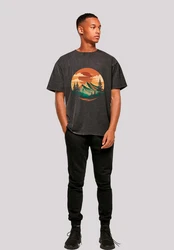 F4NT4STIC T-Shirt Sonnenuntergang Berglandschaft Braun/Rot/Türkis/Orange/Schwarz/Dunkelgrün