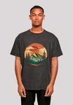 F4NT4STIC T-Shirt Sonnenuntergang Berglandschaft Braun/Rot/Türkis/Orange/Schwarz/Dunkelgrün