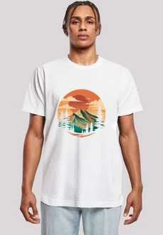 F4NT4STIC T-Shirt Sonnenuntergang Berglandschaft Beige/Weiß/Orange/Gelb F4NT4STIC T-Shirt Sonnenuntergang Berglandschaft Beige/Weiß/Orange/Gelb