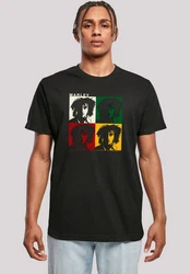 F4NT4STIC T-Shirt Bob Marley Colour Blocks Two Sleeves Schwarz/Grau