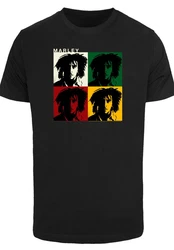 F4NT4STIC T-Shirt Bob Marley Colour Blocks Two Sleeves Schwarz/Grau