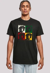 F4NT4STIC T-Shirt Bob Marley Colour Blocks Two Sleeves Schwarz/Grau