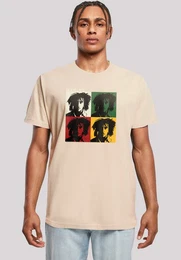 T-Shirt Bob Marley Colour Blocks Two Sleeves Reggae Music Premium Qualitt
