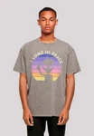 F4NT4STIC T-Shirt Alien Peace Sunset Rot/Creme/Hellblau/Lila/Mischfarben/Beige/Orange