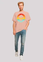 F4NT4STIC T-Shirt Alien Retro Sonnenuntergang Rosa/Orange/Mischfarben