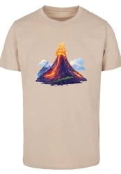 F4NT4STIC T-Shirt Vulkanausbruch Rot/Beige/Khaki/Gelb