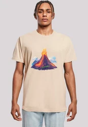 F4NT4STIC T-Shirt Vulkanausbruch Rot/Beige/Khaki/Gelb